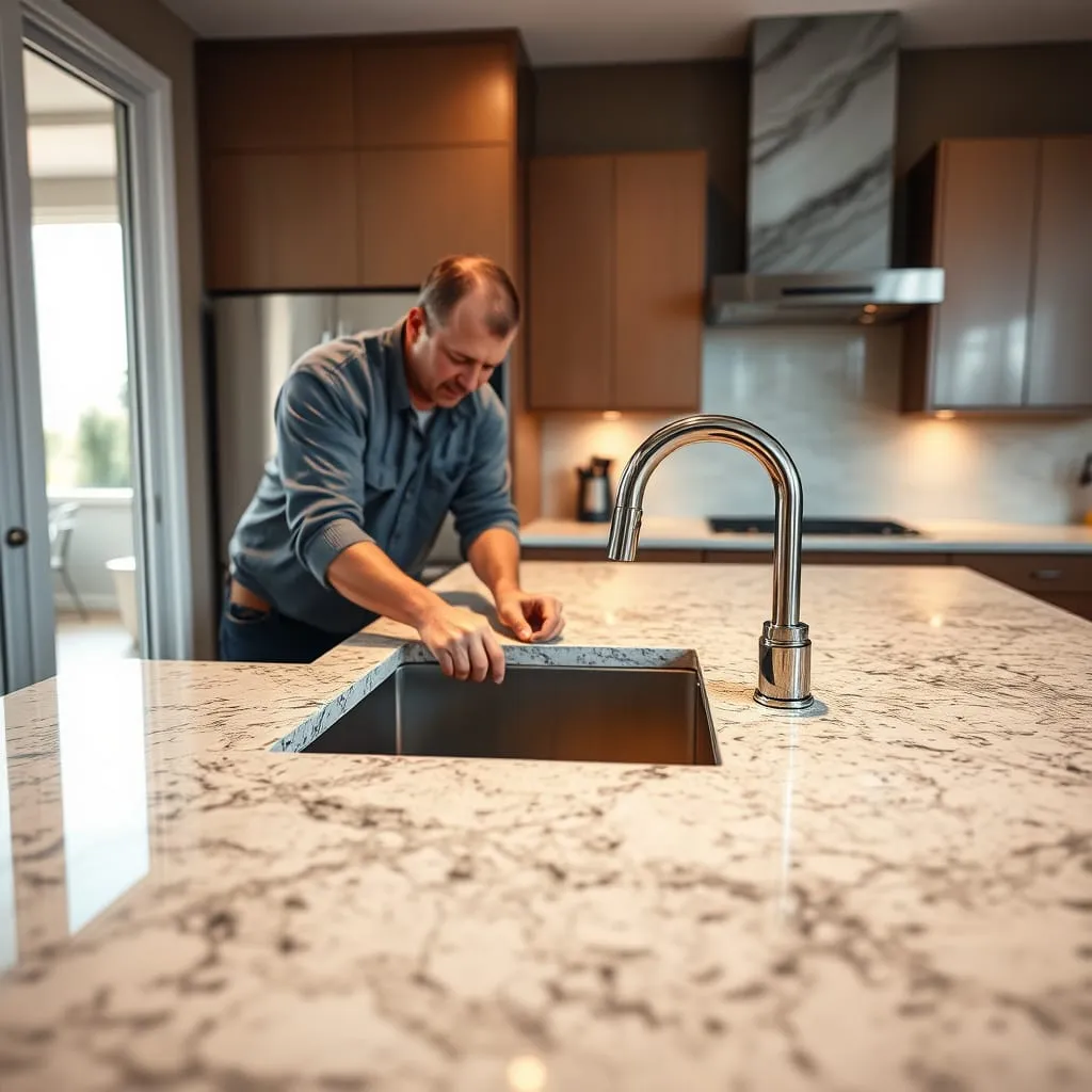 راهنمای جامع نصب انواع سینک و صفحات سنگی کابینت