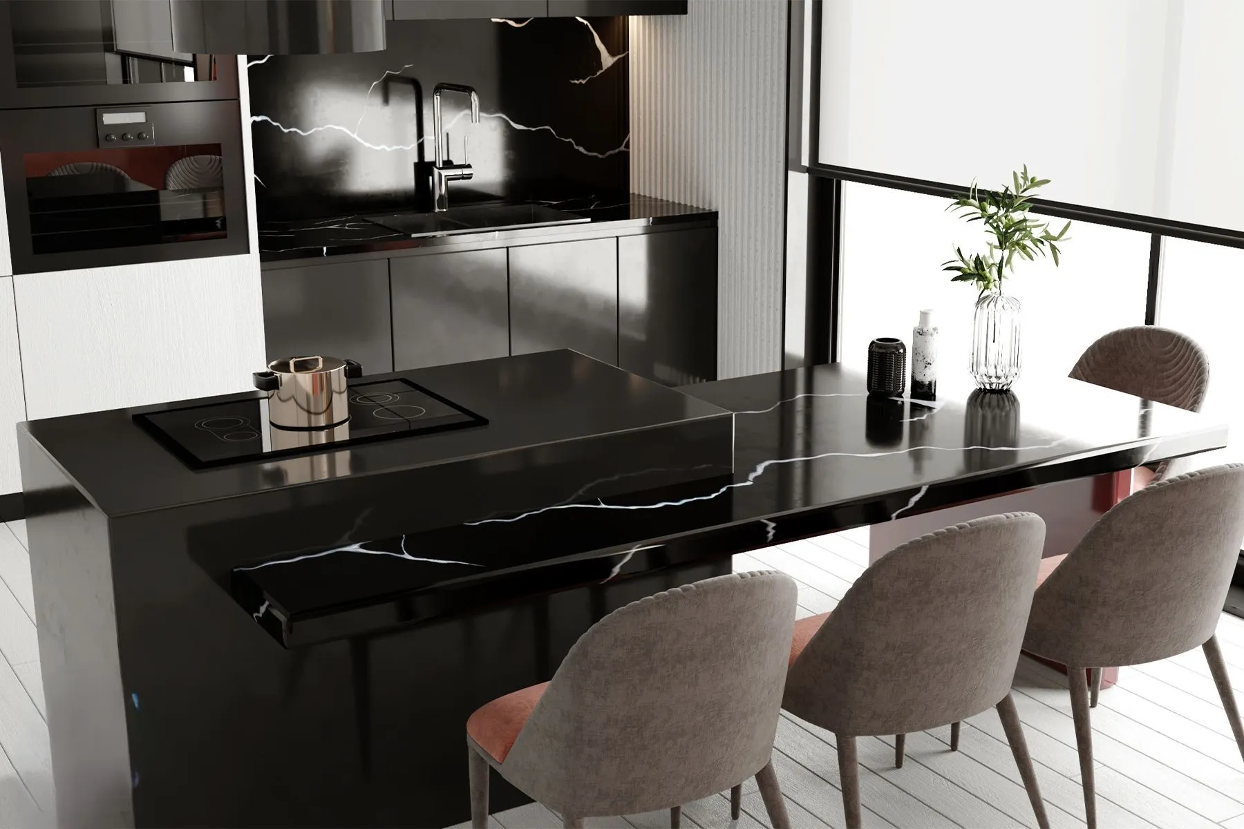 سنگ کورین اورانوس Uranusstone Stream Black-Shell کد ML707 ___