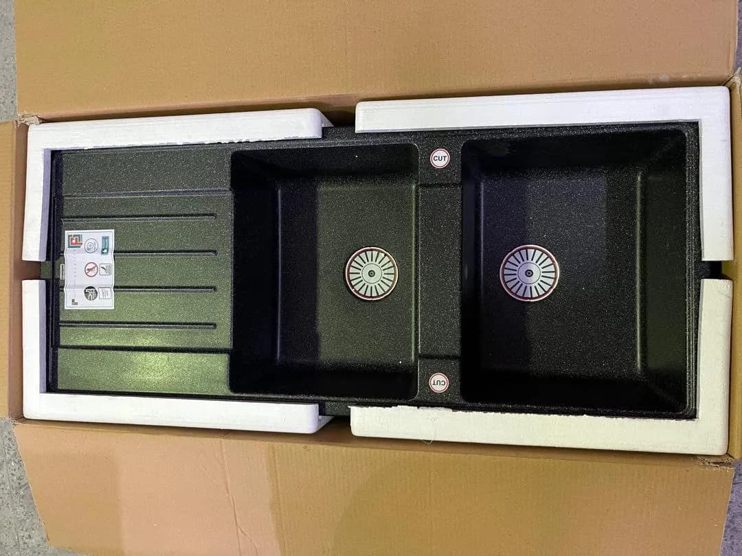 سینک گرانیتی دو لگن سینی دار gp007